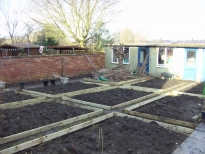 Garden November 2010 with raised beds and paths